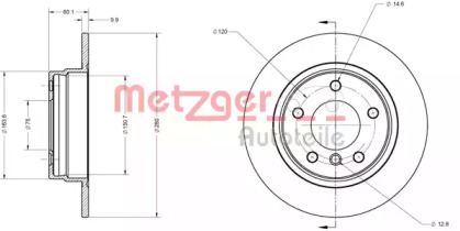 Тормозной диск METZGER 6110055