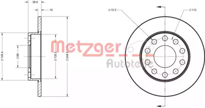 Тормозной диск METZGER 6110097