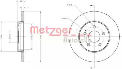 Тормозной диск METZGER 6110101