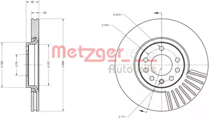 Тормозной диск METZGER 6110103