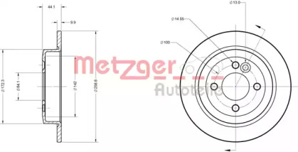 Тормозной диск METZGER 6110105