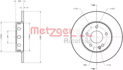 Тормозной диск METZGER 6110116