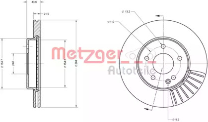 Тормозной диск METZGER 6110135