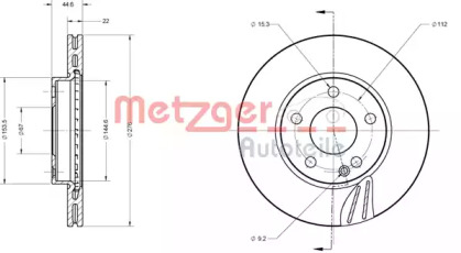 Тормозной диск METZGER 6110141