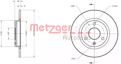 Тормозной диск METZGER 6110146