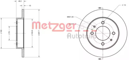 Тормозной диск METZGER 6110165