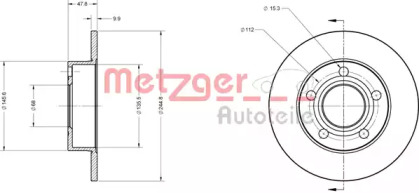 Тормозной диск METZGER 6110168