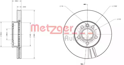 Тормозной диск METZGER 6110178