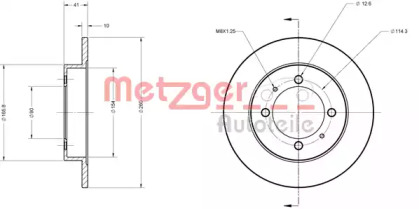 Тормозной диск METZGER 6110186