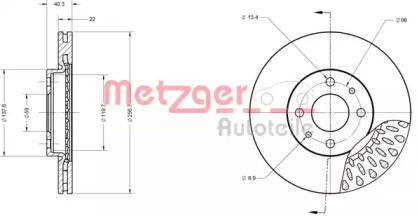 Тормозной диск METZGER 6110216