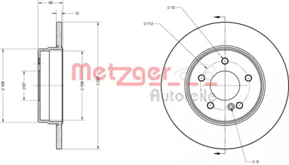 Тормозной диск METZGER 6110218