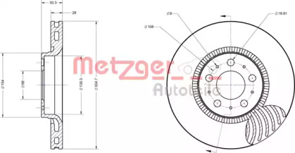 Тормозной диск METZGER 6110222