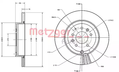 Тормозной диск METZGER 6110228