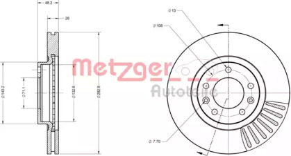 Тормозной диск METZGER 6110230