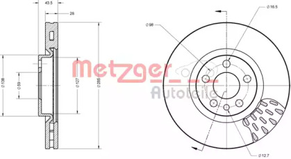 Тормозной диск METZGER 6110239