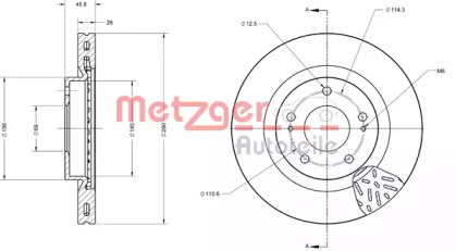 Тормозной диск METZGER 6110250