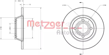 Тормозной диск METZGER 6110262