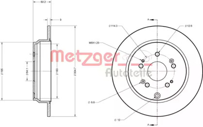 Тормозной диск METZGER 6110265