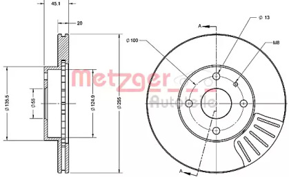 Тормозной диск METZGER 6110270