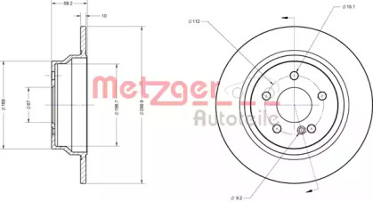 Тормозной диск METZGER 6110274