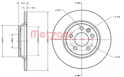 Тормозной диск METZGER 6110275