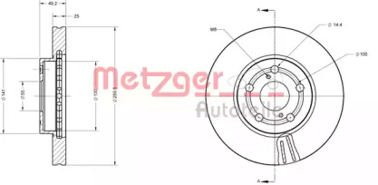 Тормозной диск METZGER 6110280