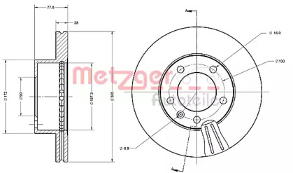 Тормозной диск METZGER 6110287