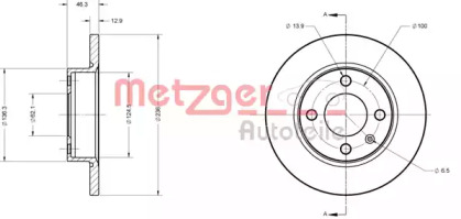 Тормозной диск METZGER 6110309