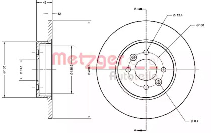 Тормозной диск METZGER 6110321