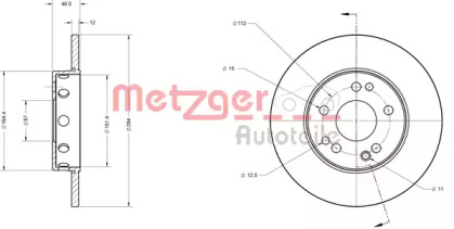 Тормозной диск METZGER 6110325