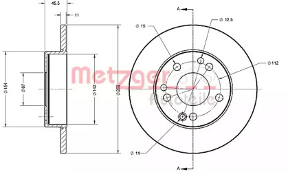 Тормозной диск METZGER 6110326