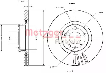 Тормозной диск METZGER 6110335