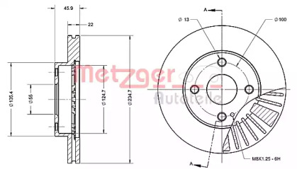 Тормозной диск METZGER 6110348