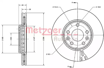 Тормозной диск METZGER 6110356