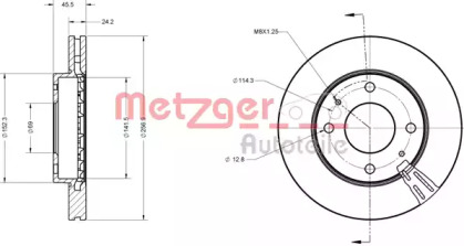 Тормозной диск METZGER 6110358