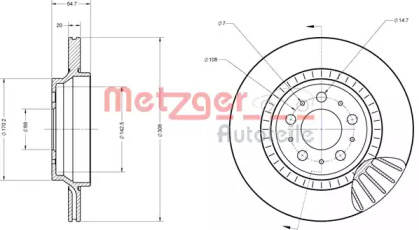 Тормозной диск METZGER 6110378