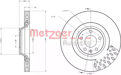 Тормозной диск METZGER 6110381