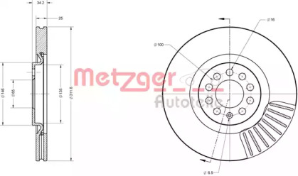 Тормозной диск METZGER 6110387