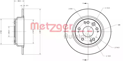 Тормозной диск METZGER 6110392