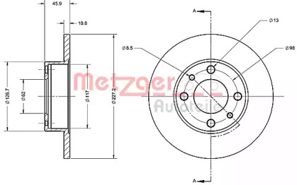 Тормозной диск METZGER 6110418