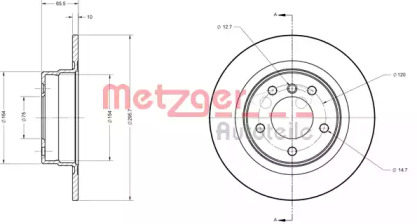 Тормозной диск METZGER 6110424