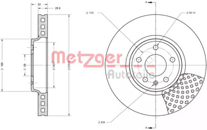 Тормозной диск METZGER 6110425