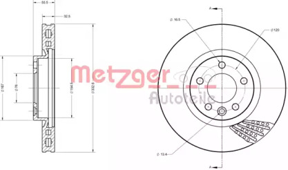 Тормозной диск METZGER 6110436