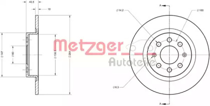 Тормозной диск METZGER 6110443