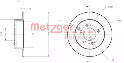 Тормозной диск METZGER 6110459