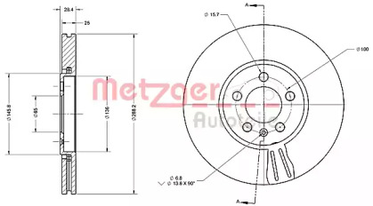 Тормозной диск METZGER 6110483