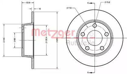 Тормозной диск METZGER 6110490