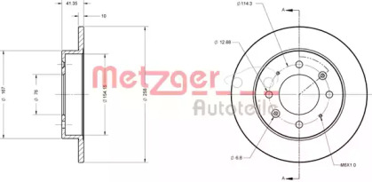 Тормозной диск METZGER 6110510