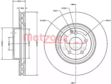 Тормозной диск METZGER 6110514