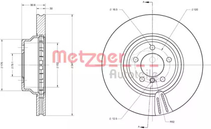 Тормозной диск METZGER 6110526